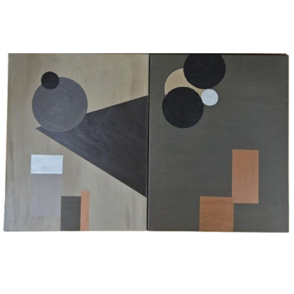 Paintings on canvas  Geometric Abstract Set Of 2 Original Acrylic Paintings
